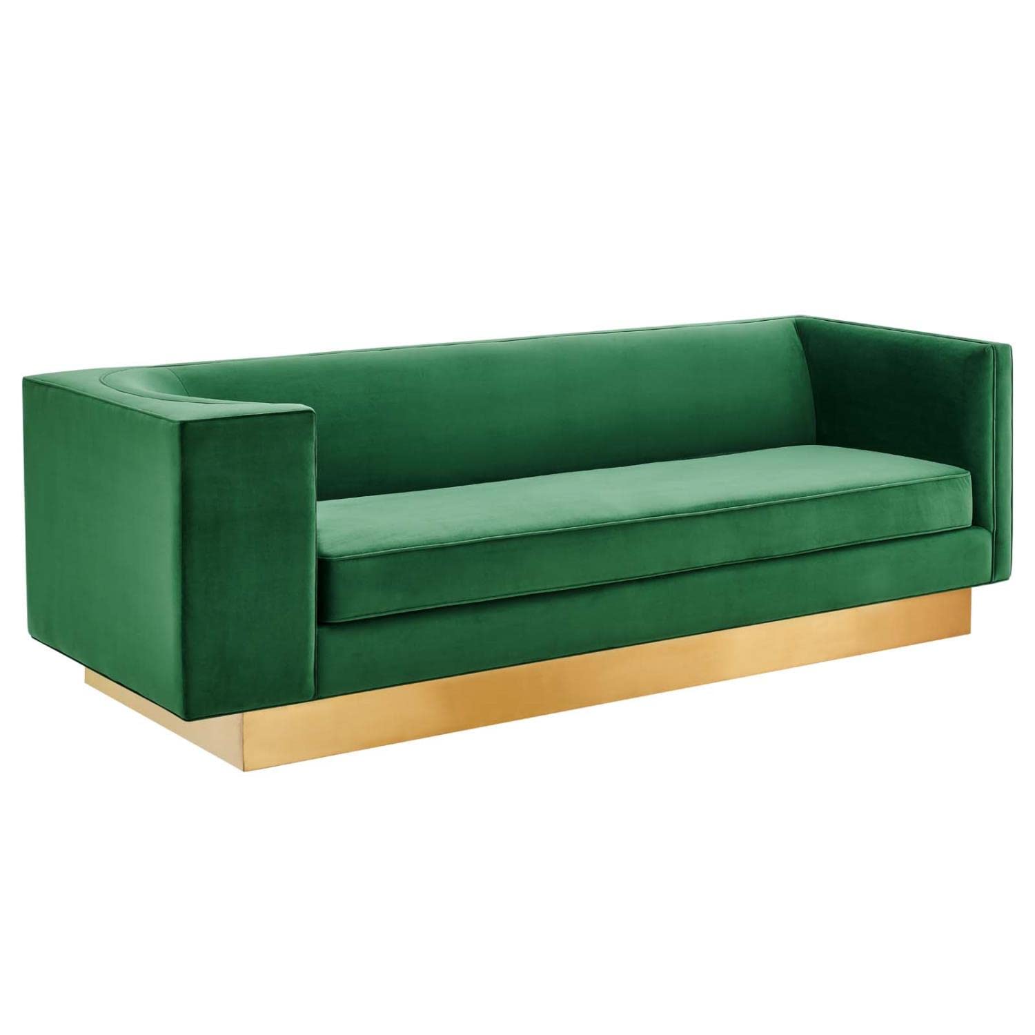Modway Eminence Upholstered Velvet Sofa With Emerald Finish Eei-5016-Eme